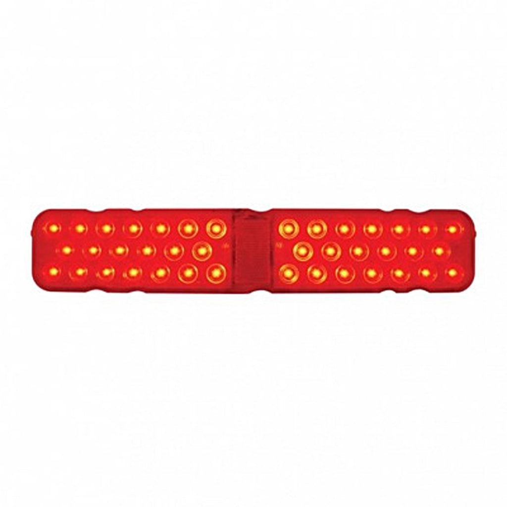 40 LED Rectangular Stop, Turn & Tail Light With or Without Chrome Bezel- Red LEDs (Red Lens)