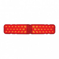 40 LED Rectangular Stop, Turn & Tail Light With or Without Chrome Bezel- Red LEDs (Red Lens)
