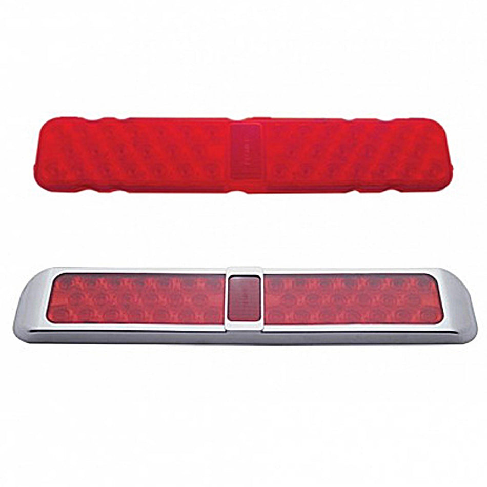 40 LED Rectangular Stop, Turn & Tail Light With or Without Chrome Bezel- Red LEDs (Red Lens)