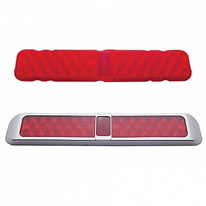40 LED Rectangular Stop, Turn & Tail Light With or Without Chrome Bezel- Red LEDs (Red Lens)