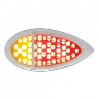 51 LED Duo "Baby Zephyr" Auxiliary/Utility Light w/ Bezel - Red & Amber LEDs (Clear Lens)