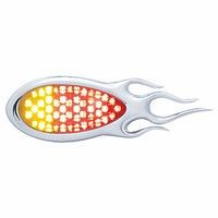 51 LED Duo "Inferno" Auxiliary/Utility Light With Flame Bezel - Red & Amber (Clear Lens)