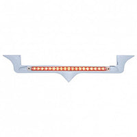 Chrome Hood Emblem Trim w/ 19 LED Reflector Light Bar For Kenworth - Red LEDs (Red or Clear Lens)