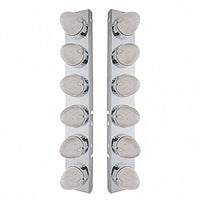 Front Air Cleaner Bracket w/ 12 X 19 LED Beehive Lights & Bezels For Peterbilt - Amber LEDs (Amber or Clear Lens)