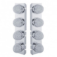 Front Air Cleaner Bracket w/ 8 X 19 LED Watermelon Lights & Bezels For Peterbilt - Amber LEDs (Amber or Clear Lens)