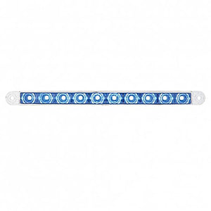 United Pacific - 10 LED 9" Dual Function Light Bar - Blue or White LEDs (Clear Lens)