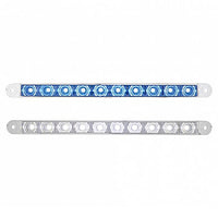 United Pacific - 10 LED 9" Dual Function Light Bar - Blue or White LEDs (Clear Lens)