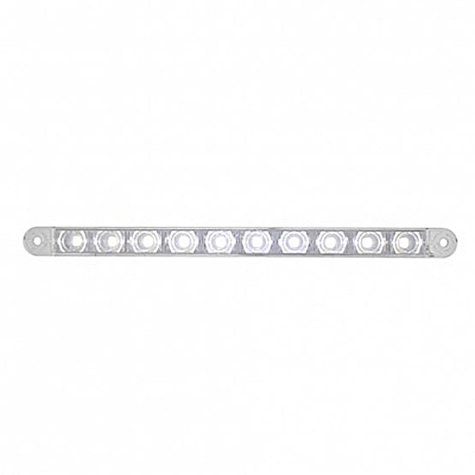 United Pacific - 10 LED 9" Dual Function Light Bar - Blue or White LEDs (Clear Lens)