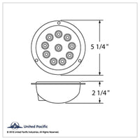 10 LED 4" Round Flange Mount Light (Stop, Turn & Tail) - Red LEDs (Red or Clear Lens)