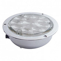 10 LED 4" Round Flange Mount Light (Stop, Turn & Tail) - Red LEDs (Red or Clear Lens)