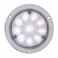 United Pacific - 10 LED 4" Flange Mount Back-Up Light - White LEDs (Clear Lens)