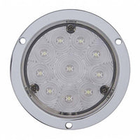 United Pacific - 10 LED 4" Flange Mount Back-Up Light - White LEDs (Clear Lens)