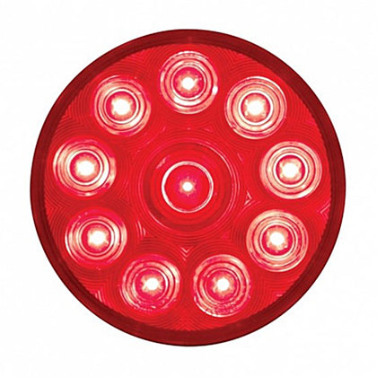 United Pacific - 10 LED 4" Round Light (Stop, Turn & Tail) - Red LEDs (Red Lens)