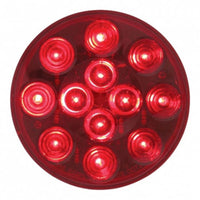 United Pacific - 12 LED 4" Round Light (Stop, Turn & Tail) - Red LEDs (Red Lens)