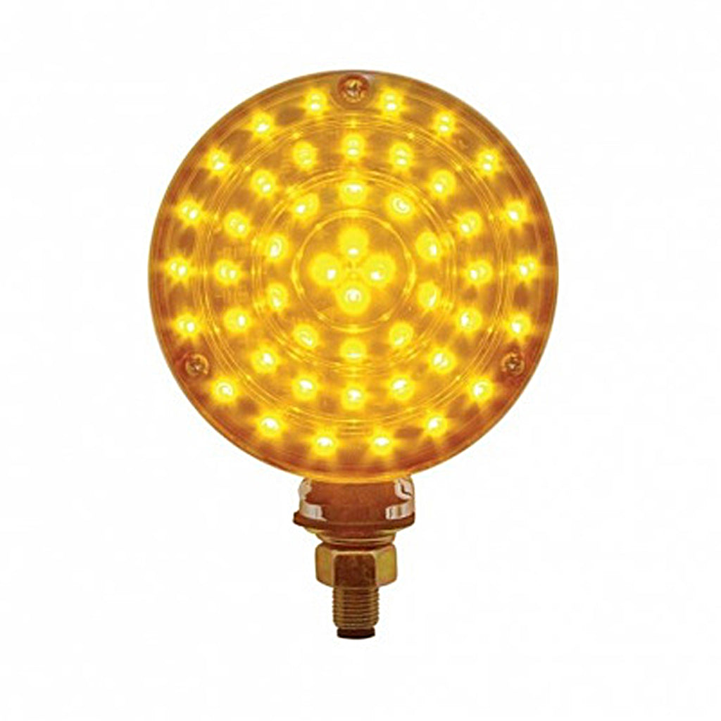 88 LED Single Stud Double Face Turn Signal Light - Amber & Red LEDs (Amber/Red or Clear Lens)