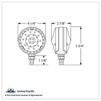88 LED Single Stud Double Face Turn Signal Light - Amber & Red LEDs (Amber/Red or Clear Lens)