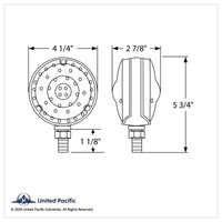 88 LED Single Stud Double Face Turn Signal Light - Amber & Red LEDs (Amber/Red or Clear Lens)