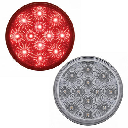 United Pacific - 12 LED 4" Round Reflector Light (Stop, Turn & Tail) - Red LEDs (Red or Clear Lens)