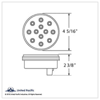 United Pacific - 12 LED 4" Round Reflector Light (Stop, Turn & Tail) - Red LEDs (Red or Clear Lens)