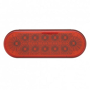 United Pacific - 12 LED 6" Oval Reflector Light (Stop, Turn & Tail) - Red LEDs (Red or Clear Lens)