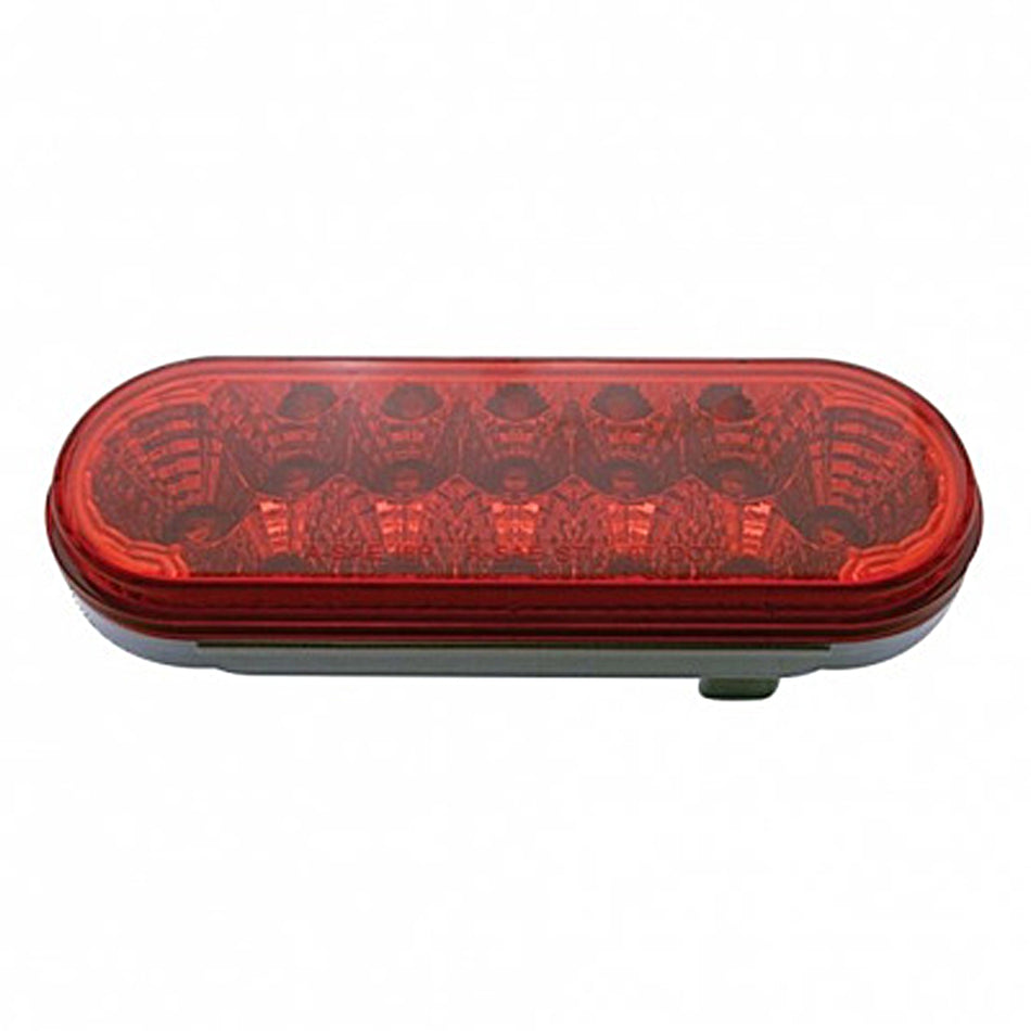 United Pacific - 12 LED 6" Oval Reflector Light (Stop, Turn & Tail) - Red LEDs (Red or Clear Lens)