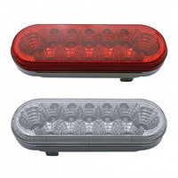 United Pacific - 12 LED 6" Oval Reflector Light (Stop, Turn & Tail) - Red LEDs (Red or Clear Lens)
