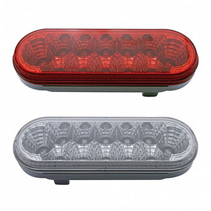 United Pacific - 12 LED 6" Oval Reflector Light (Stop, Turn & Tail) - Red LEDs (Red or Clear Lens)