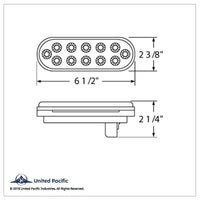 United Pacific - 12 LED 6" Oval Reflector Light (Stop, Turn & Tail) - Red LEDs (Red or Clear Lens)