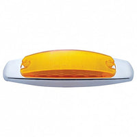 12 LED Rectangular Clearance/Marker Light w/ Chrome Bezel - Amber or Red LEDs (Amber or Red Lens)