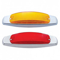 12 LED Rectangular Clearance/Marker Light w/ Chrome Bezel - Amber or Red LEDs (Amber or Red Lens)