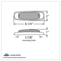 12 LED Rectangular Clearance/Marker Light w/ Chrome Bezel - Amber or Red LEDs (Amber or Red Lens)