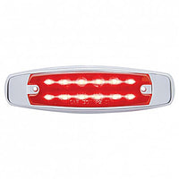 12 LED Rectangular Clearance/Marker Light w/ Chrome Bezel - Amber or Red LEDs (Amber or Red Lens)