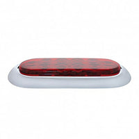 United Pacific - 10 LED 6" Oval Stop, Turn & Tail Light w/ Bezel - Red LEDs (Red Lens)