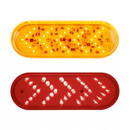 35 LED 6" Oval Sequential Turn Signal Light - Amber or Red LEDs (Amber or Red Lens)