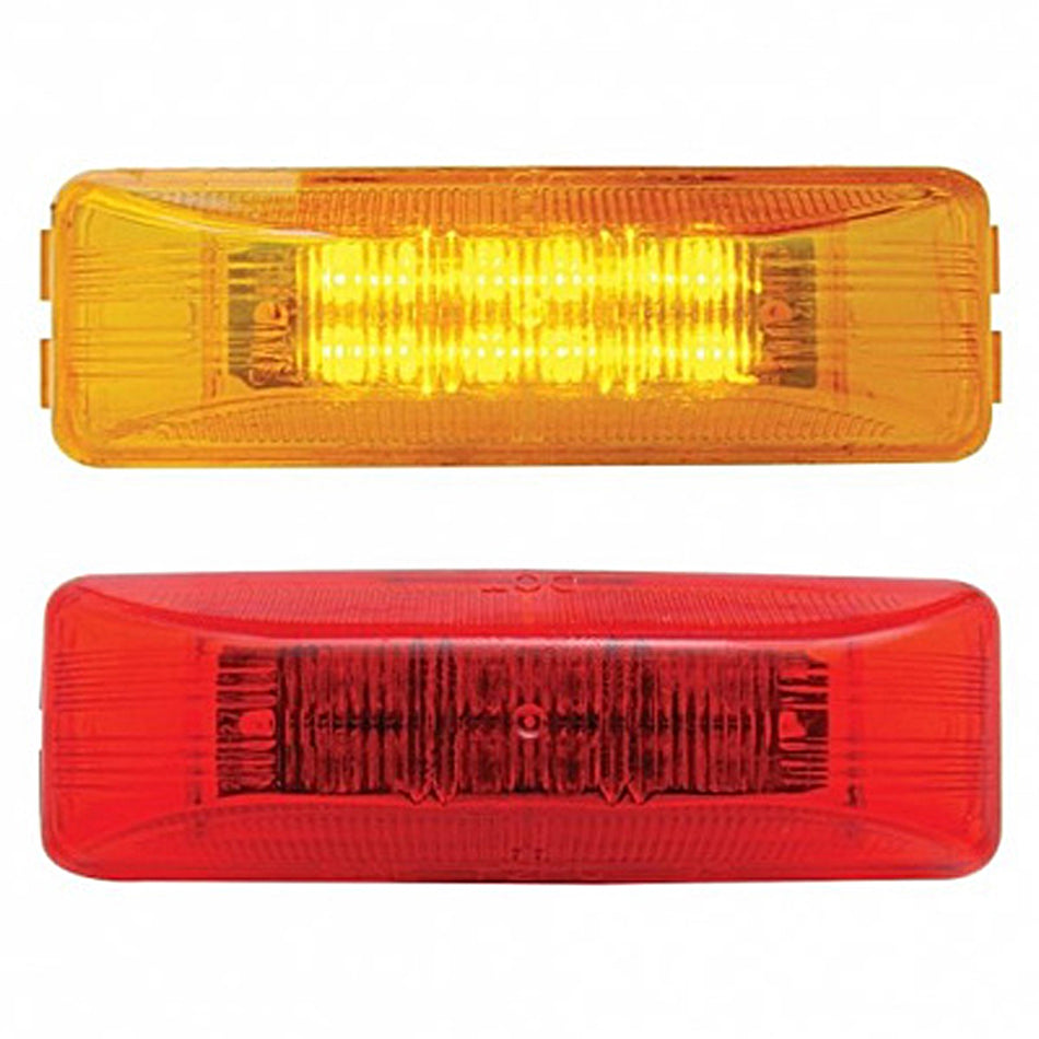 12 LED Rectangular Clearance/Marker Light - Amber or Red LEDs (Amber or Red Lens)
