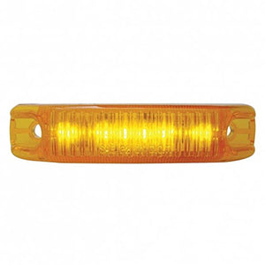 6 LED Rectangular Streamline Clearance/Marker Light - Amber or Red LEDs (Amber or Red Lens)