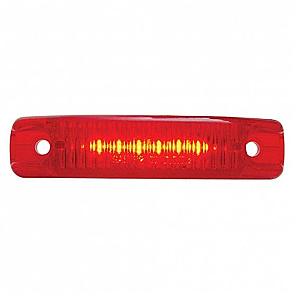 6 LED Rectangular Streamline Clearance/Marker Light - Amber or Red LEDs (Amber or Red Lens)