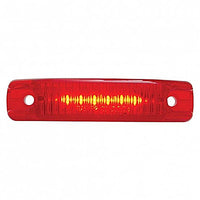 6 LED Rectangular Streamline Clearance/Marker Light - Amber or Red LEDs (Amber or Red Lens)