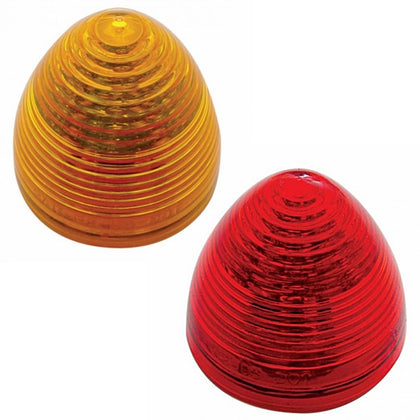 9 LED 2" Round Beehive Clearance/Marker Light - Amber or Red LEDs (Amber or Red Lens)