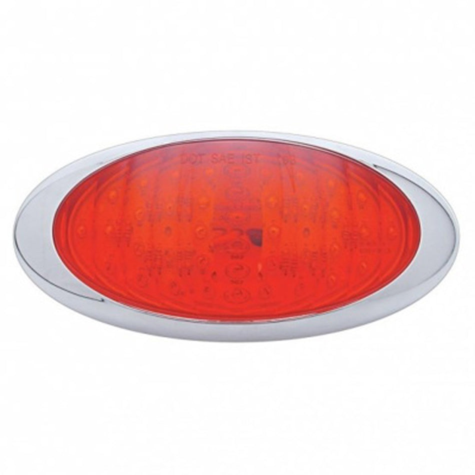 40 LED Oval Phantom III Stop, Turn & Tail Light - Red LEDs (Red Lens)