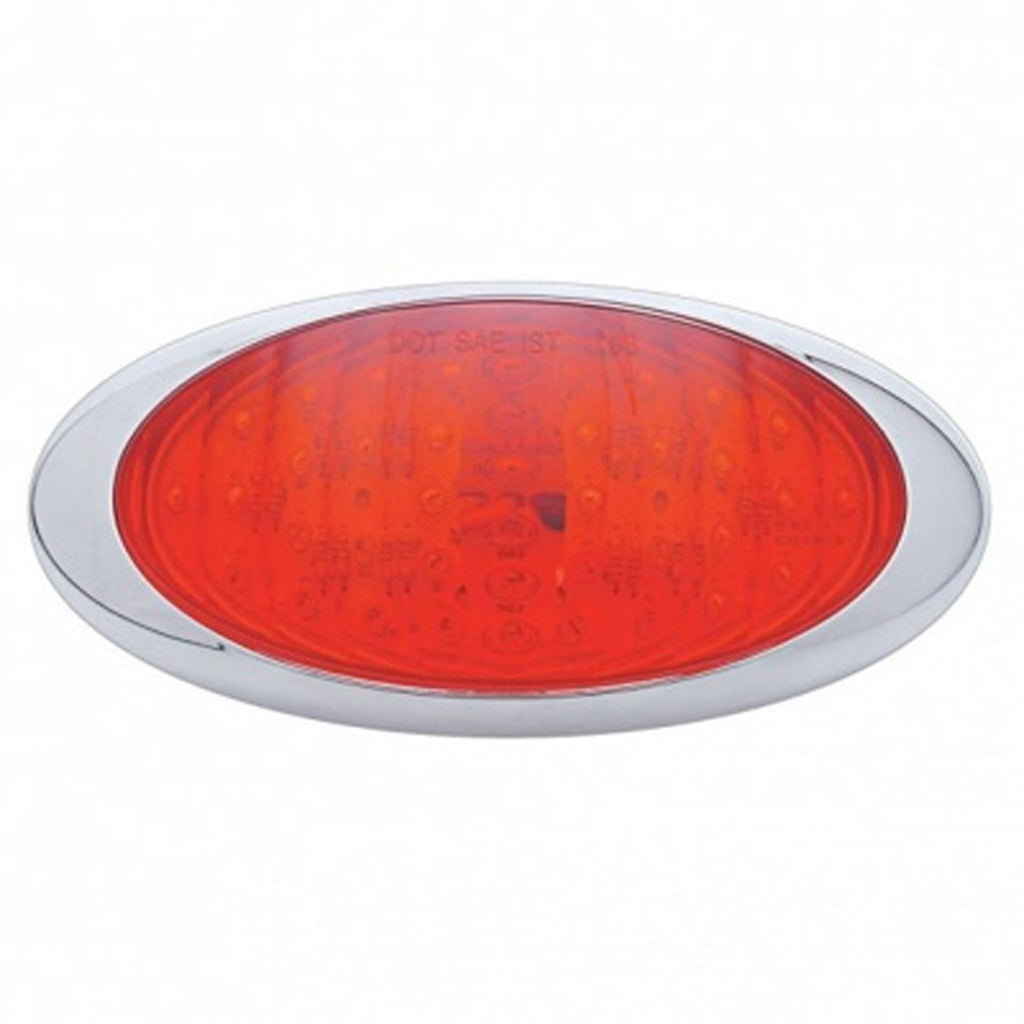 40 LED Oval Phantom III Stop, Turn & Tail Light - Red LEDs (Red Lens)