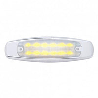 12 LED Rectangular Clearance/Marker Light w/ Chrome Bezel - Amber or Red LEDs (Amber or Clear Lens)