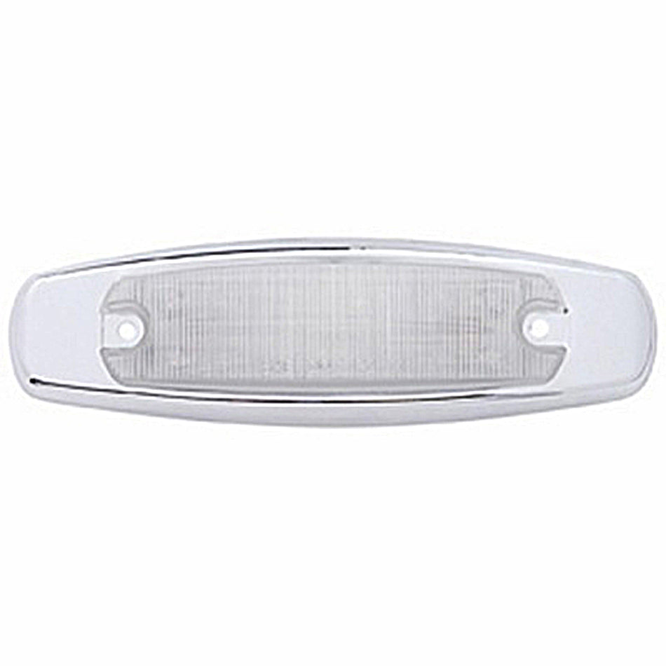 12 LED Rectangular Clearance/Marker Light w/ Chrome Bezel - Amber or Red LEDs (Amber or Clear Lens)