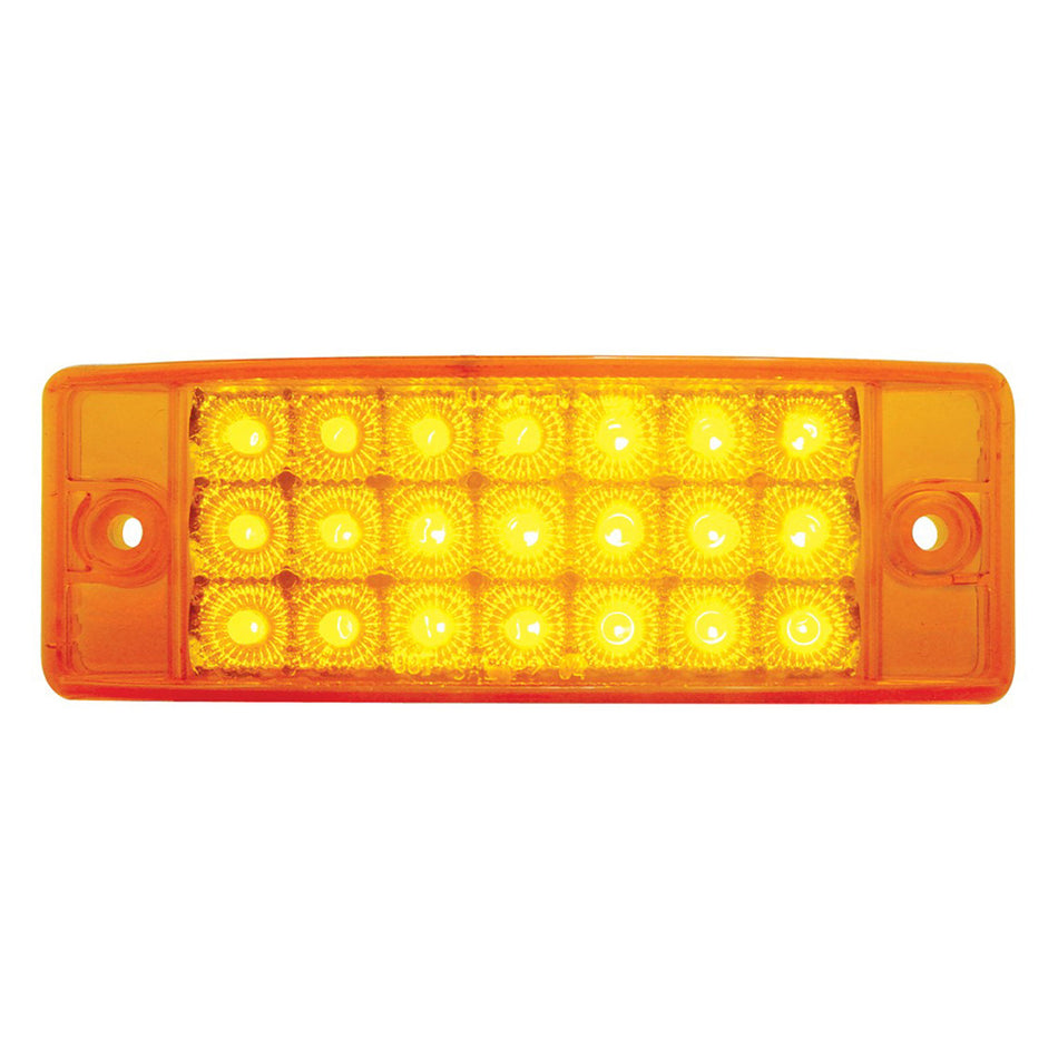 21 LED Reflector Rectangular Clearance/Marker Light - Amber or Red LEDs (Amber or Red Lens)