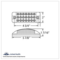 21 LED Reflector Rectangular Clearance/Marker Light - Amber or Red LEDs (Amber or Red Lens)