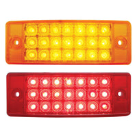 21 LED Reflector Rectangular Clearance/Marker Light - Amber or Red LEDs (Amber or Red Lens)