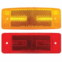 8 LED Rectangular Clearance/Marker Light w/ Reflex Lens - Amber or Red LEDs (Amber or Red Lens)
