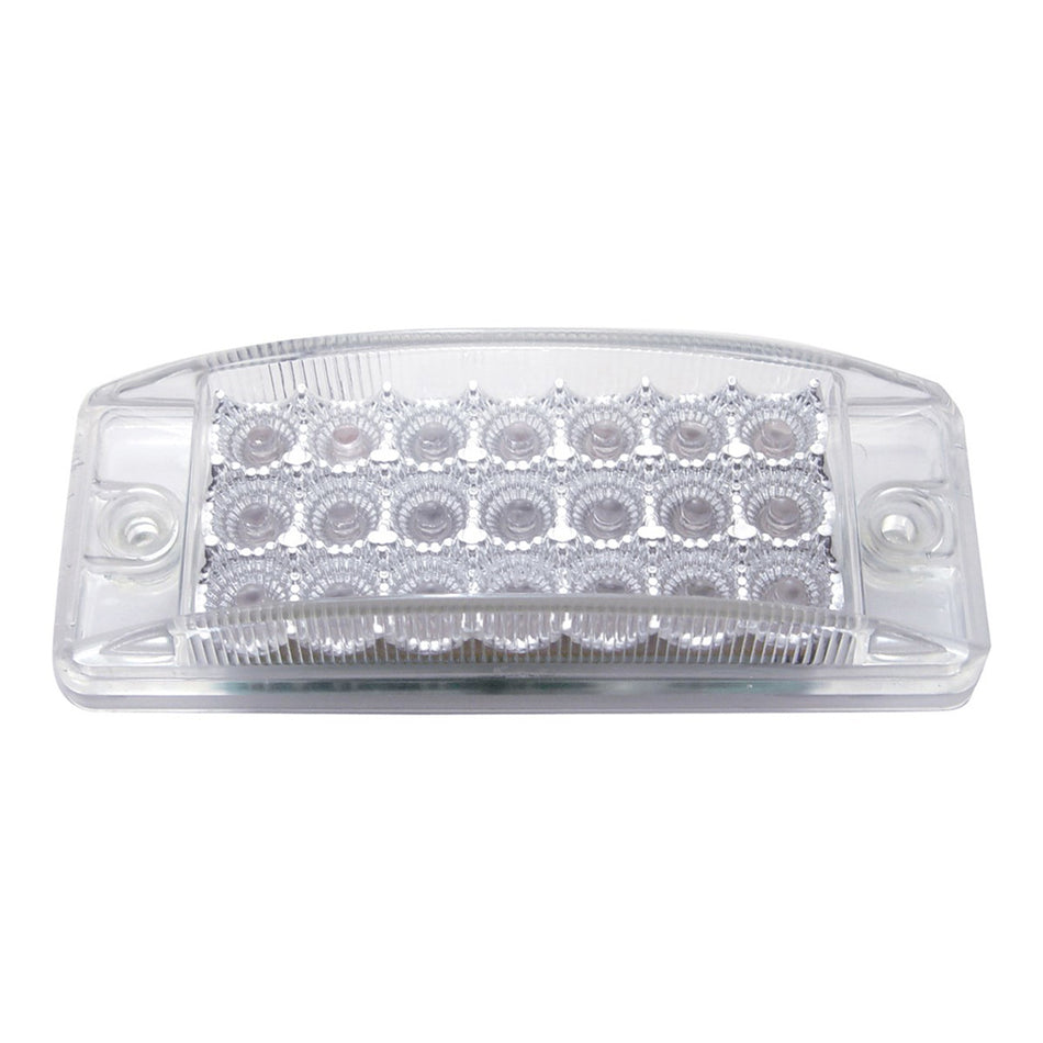 21 LED Reflector Rectangular Clearance/Marker Light - Amber or Red LEDs (Clear Lens)