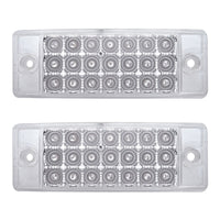 21 LED Reflector Rectangular Clearance/Marker Light - Amber or Red LEDs (Clear Lens)