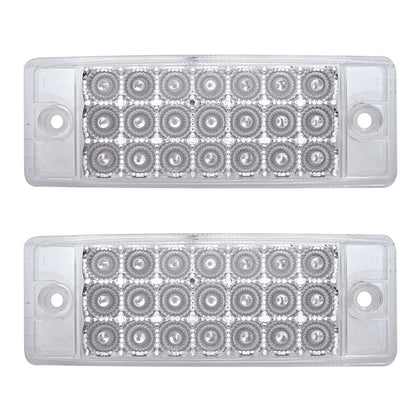 21 LED Reflector Rectangular Clearance/Marker Light - Amber or Red LEDs (Clear Lens)